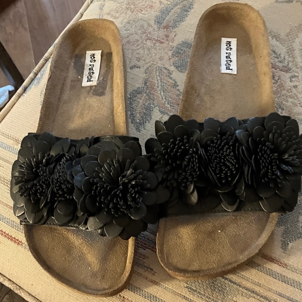 Not rated  Black Floral Women's Sandals 9